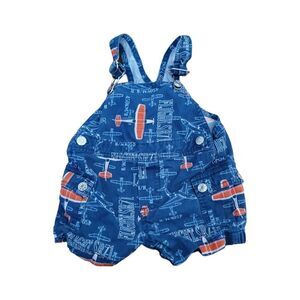 Vintage Miniwear Airplane Shortalls Flight Aviation Pilot Baby SZ 3-6M Blueprint